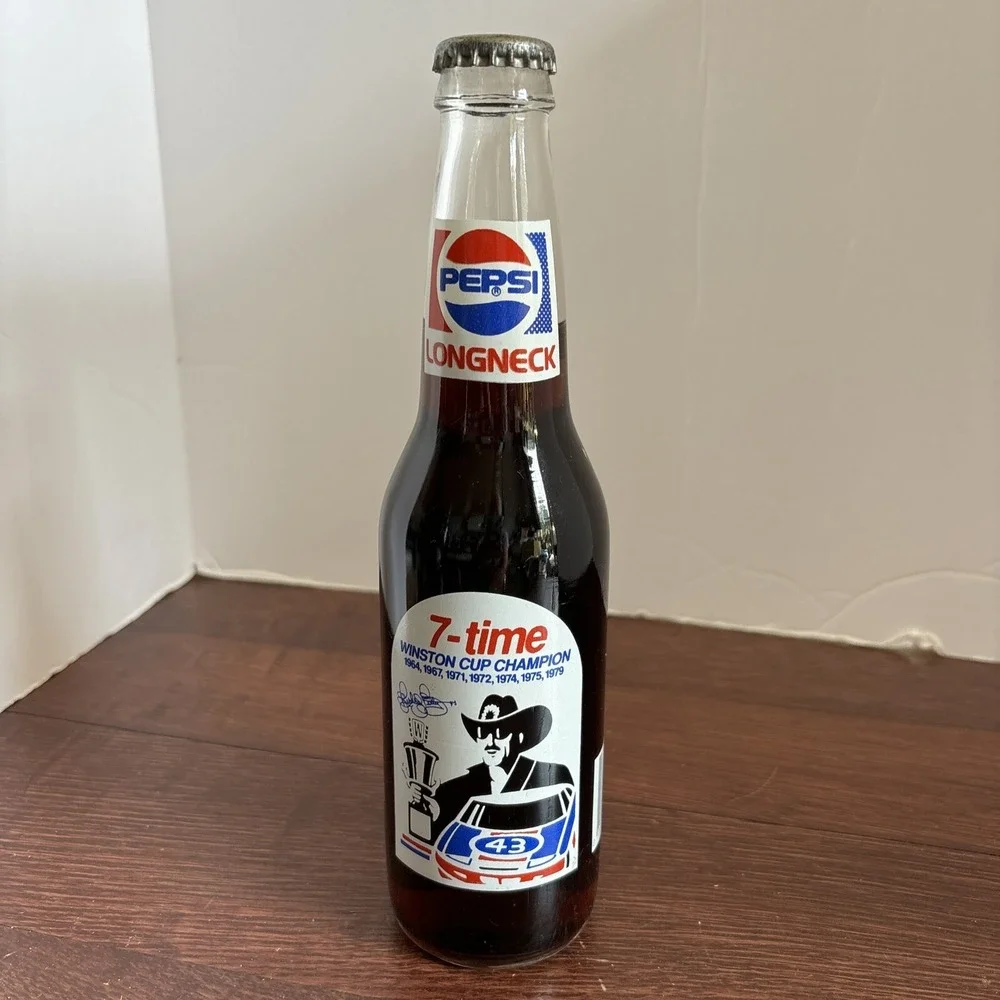 Vintage Pepsi Bottle Longneck Unopened Richard Petty 7-time Winston Cup Champion